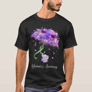 Camiseta Paraguas floral con cinta morada alzheimer