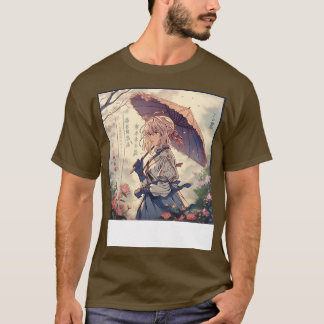 Camiseta paraguas violeta de evergarden