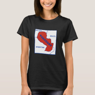 Camiseta Paraguay Mapa político con colores de bandera. Vec