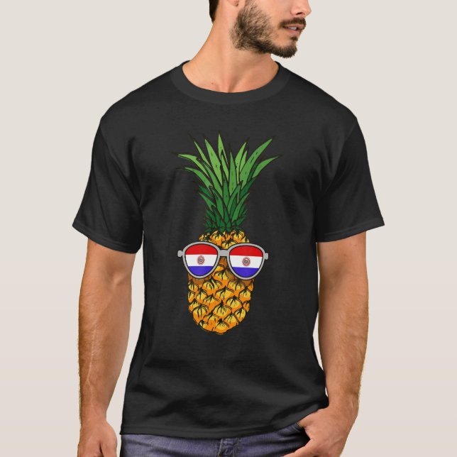 Camiseta Paraguayo Piña Bandera Paraguay Gafas de sol Summ (Anverso)