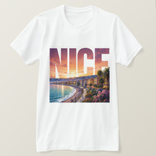 Camiseta Paraíso costero de la Riviera de Niza Francia