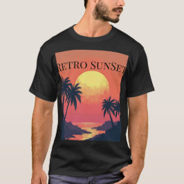 Camiseta Paraíso de atardecer retro - Escape tropical vinta