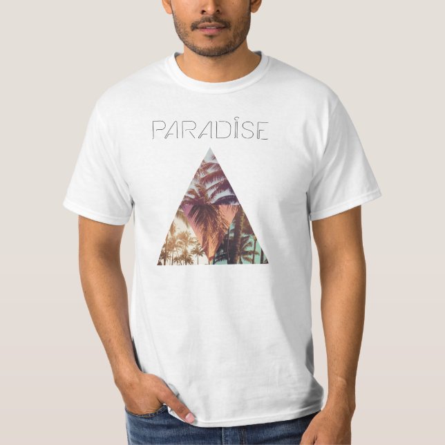 Camiseta Paraíso de la palma del triángulo de Bermudas (Anverso)
