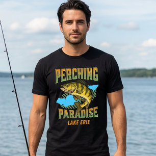 Camiseta Paraíso de la pesca de percas del lago Erie Perca 