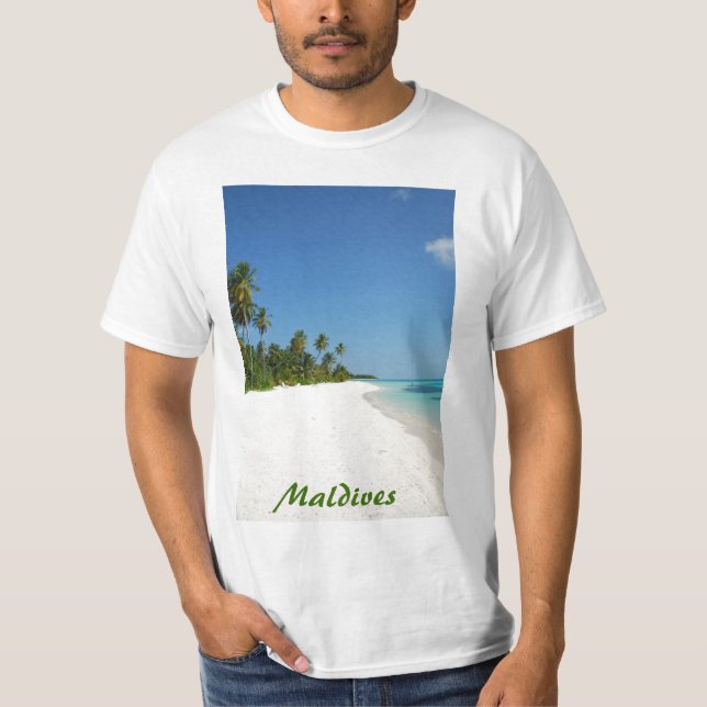 Camiseta Paraíso de la playa con las palmeras (Anverso)