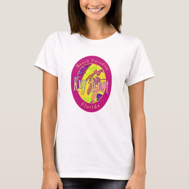 Camiseta Paraíso de la Playa del Oeste de Florida Tropical (Anverso)