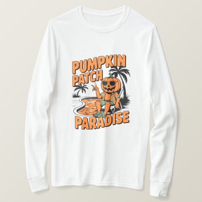 Camiseta paraíso de los parches de calabaza (Anverso del diseño)