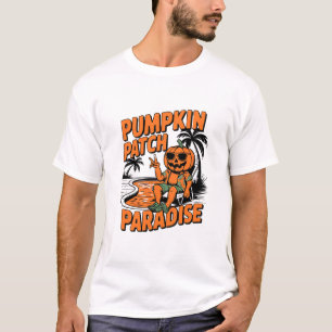 Camiseta paraíso de los parches de calabaza