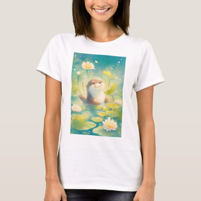 Camiseta Paraíso de nenúfares de nutria (Anverso)
