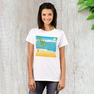 Camiseta Paraíso de playa tropical con palmeras