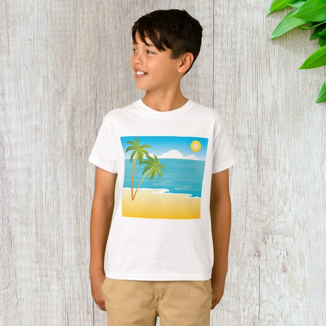 Camiseta Paraíso de Playa Tropical con Palmeras (Subido por el creador)