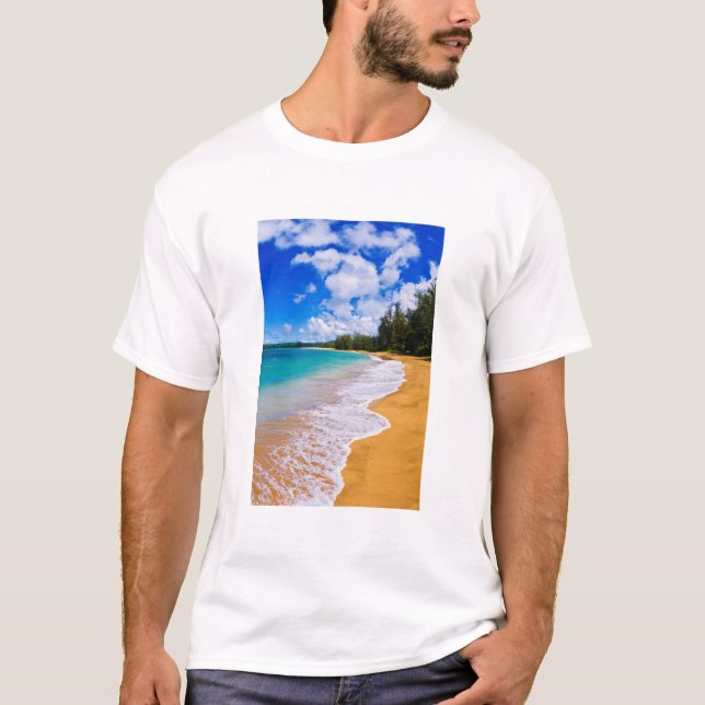 Camiseta Paraíso de playa tropical, Hawái (Anverso)