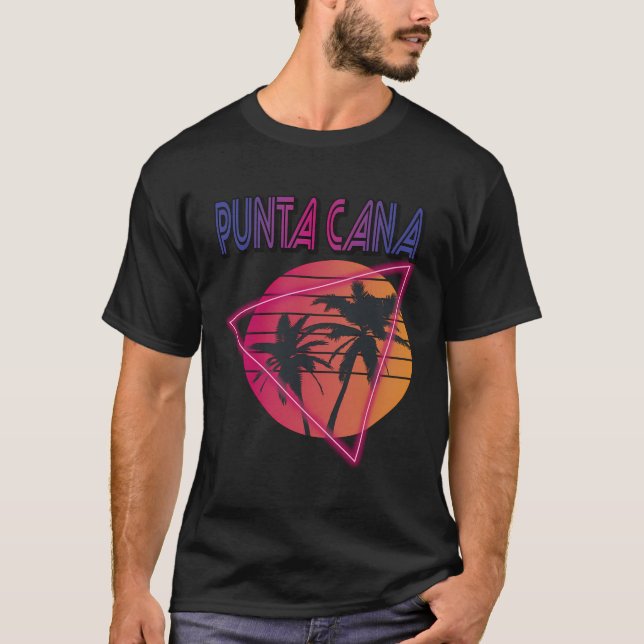 Camiseta Paraíso de Punta Cana colorido con palmeras domini (Anverso)
