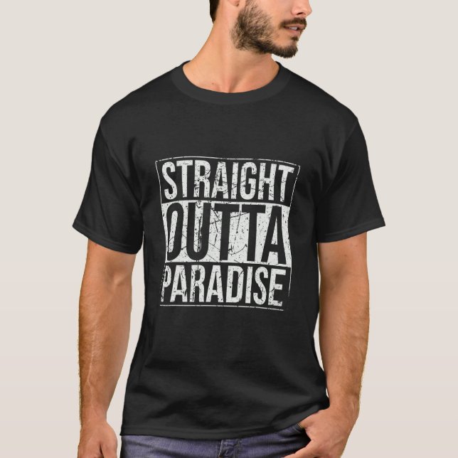 Camiseta Paraíso de salida recta Vintage (Anverso)