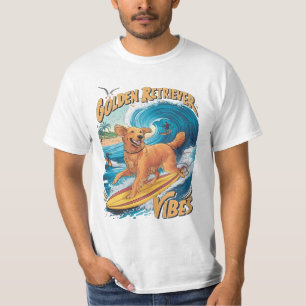 Camiseta Paraíso de Surfing Golden Retriever