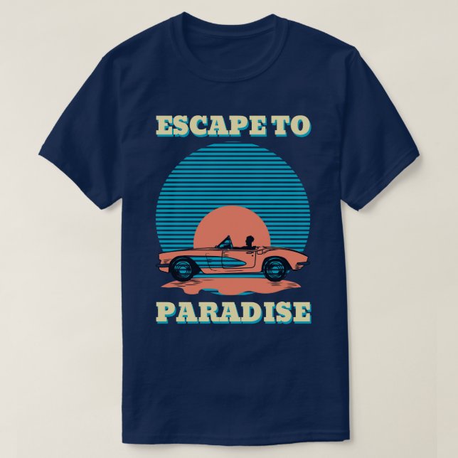 Camiseta Paraíso de verano interminable retro (Diseño del anverso)