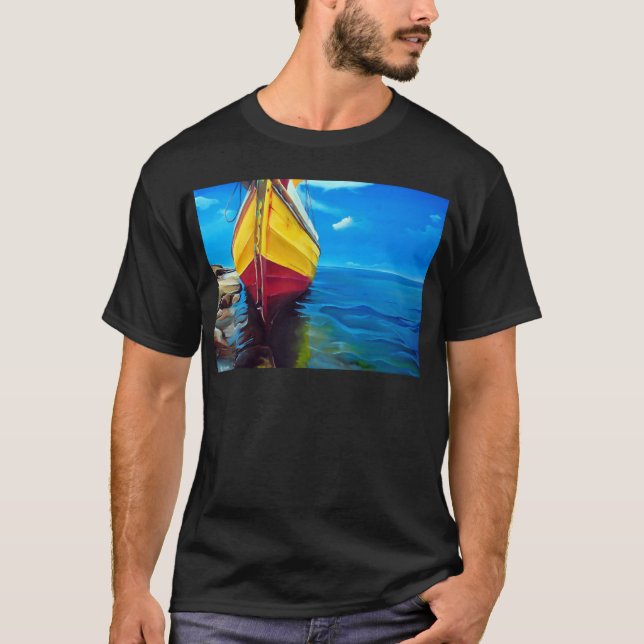 Camiseta Paraíso del barco del dhow de Mozambique (Anverso)
