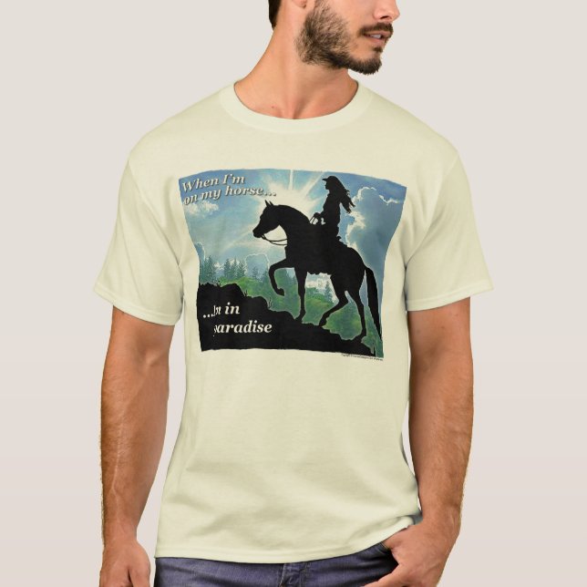 Camiseta Paraíso del montar a caballo de rastro (Anverso)