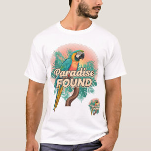 Camiseta Paraíso encontrado — Vibrante diseño de loro tropi
