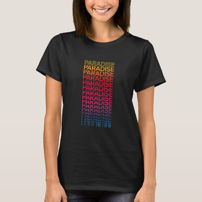 Camiseta Paraíso Nostálgico De La Ciudad De Retro (Anverso)