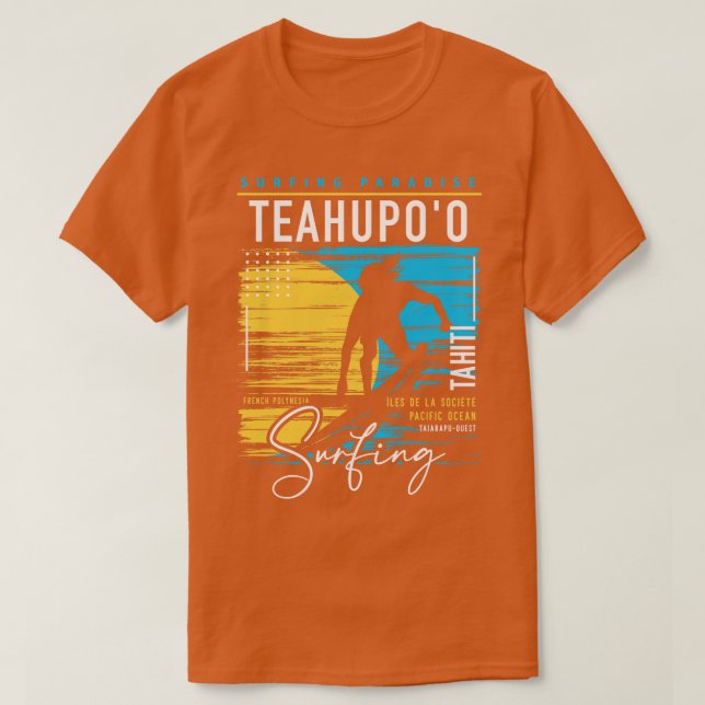 Camiseta Paraíso Sur de los Surfistas del Teahupoo Tahiti (Diseño del anverso)