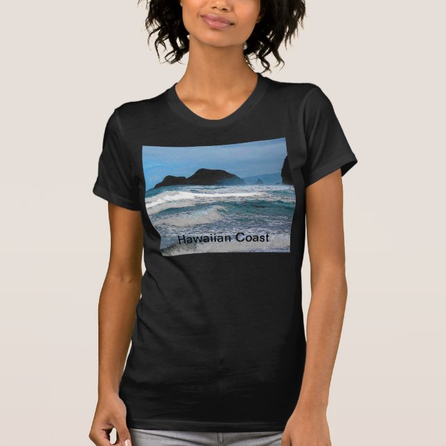 Camiseta Paraíso tropical de la isla costera de Hawái (Anverso)