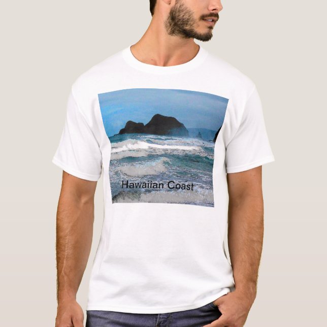 Camiseta Paraíso tropical de la isla costera de Hawái (Anverso)