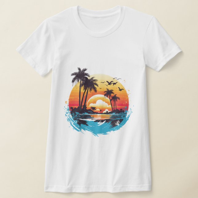 Camiseta Paraíso tropical del atardecer (Distribución)