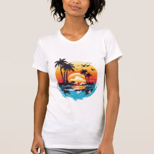 Camiseta Paraíso tropical del atardecer