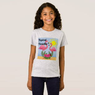 Camiseta Paraíso tropical Flamingo rosa - Chicas de chichar