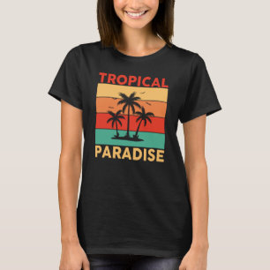 Camiseta Paraíso tropical hawaiano Tiki