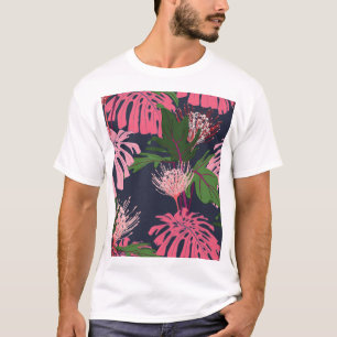 Camiseta Paraíso tropical: hojas y flores exóticas