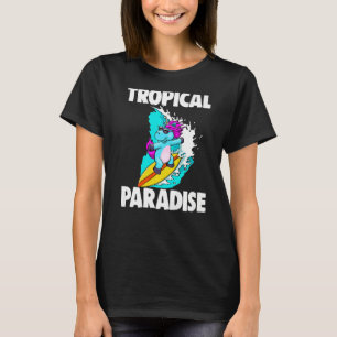 Camiseta Paraíso tropical: mujeres unicornias aman a los an