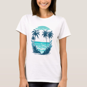 Camiseta Paraíso tropical: Palmeras en la playa