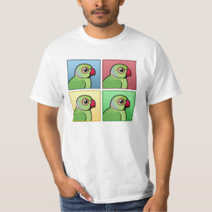 Camiseta Parakeet Rosa-anillado de cuatro colores