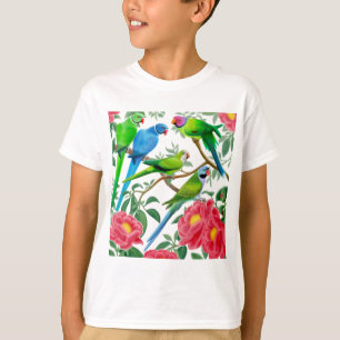 Camiseta Parakeets y Peonies