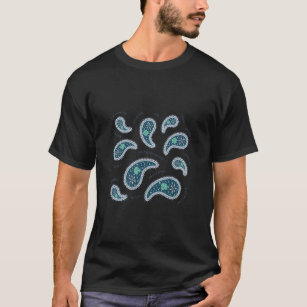 Camiseta Paramecia Paisley Protozoan Ciencia Oscura