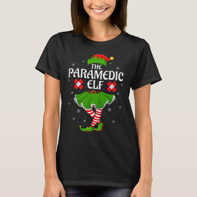 Camiseta Paramedic Elf Christmas Family Girls Women Elf Squ (Anverso)
