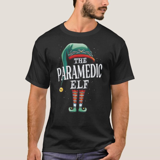 Camiseta Paramedic Elf Christmas Group Xmas Pajama Party (Anverso)