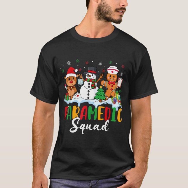 Camiseta Paramedic Squad Reindeer Snowman Gingerbread Chris (Anverso)