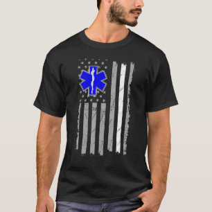 Camiseta Paramédico EMT Bandera De EEUU 4 De Julio Ambulanc