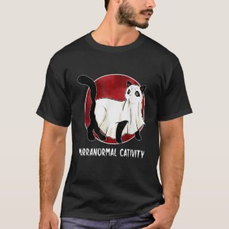 Camiseta Paranormal Cativity Cat Lover Spooky Ghost Kitten