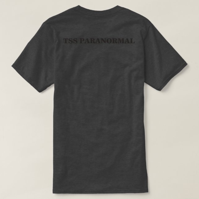 Camiseta paranormal sometida de los TSS negros (Reverso del diseño)