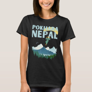 Camiseta Parapente del lago Pokhara sobre Annapurnas Nepal