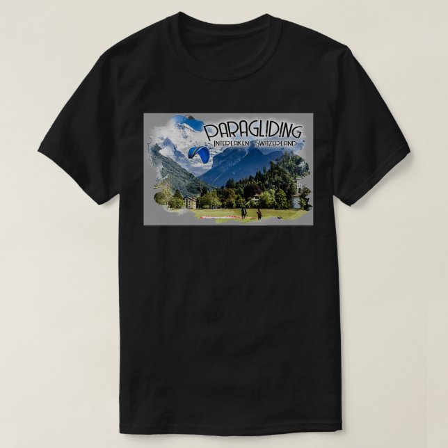 Camiseta Parapente en la Suiza Interlaken (Diseño del anverso)