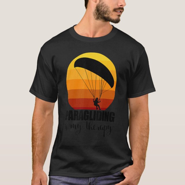 Camiseta Parapente Es Mi Terapia Mujeres Paraglider Adventu (Anverso)