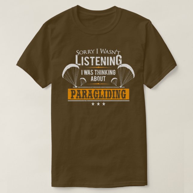 Camiseta Parapente Estaba Pensando En Parapente (Diseño del anverso)