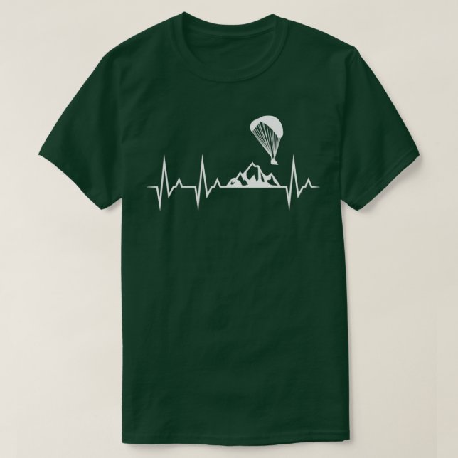 Camiseta Parapente Heartbeat Funny Parapente Paracaidismo (Diseño del anverso)
