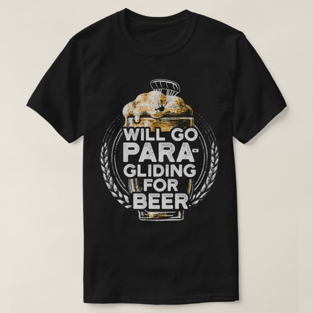 Camiseta Parapente Para La Cerveza Funny Parapente Paramoto (Diseño del anverso)