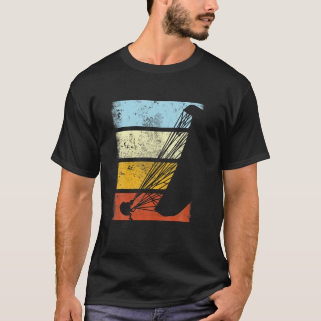 Camiseta Parapente Parapente Piloto Vintage Sunset (Anverso)